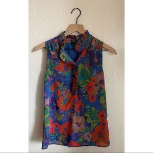 J.Crew | Sleeveless Floral Blouse